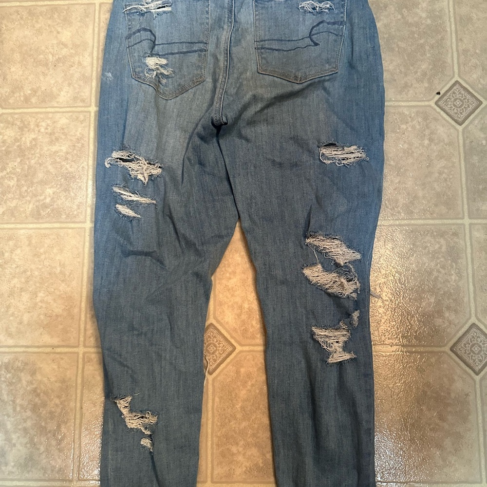 American Eagle Outfitters Blue Boyfriend Jeans Vintage Distressed - Picture 2 of 2